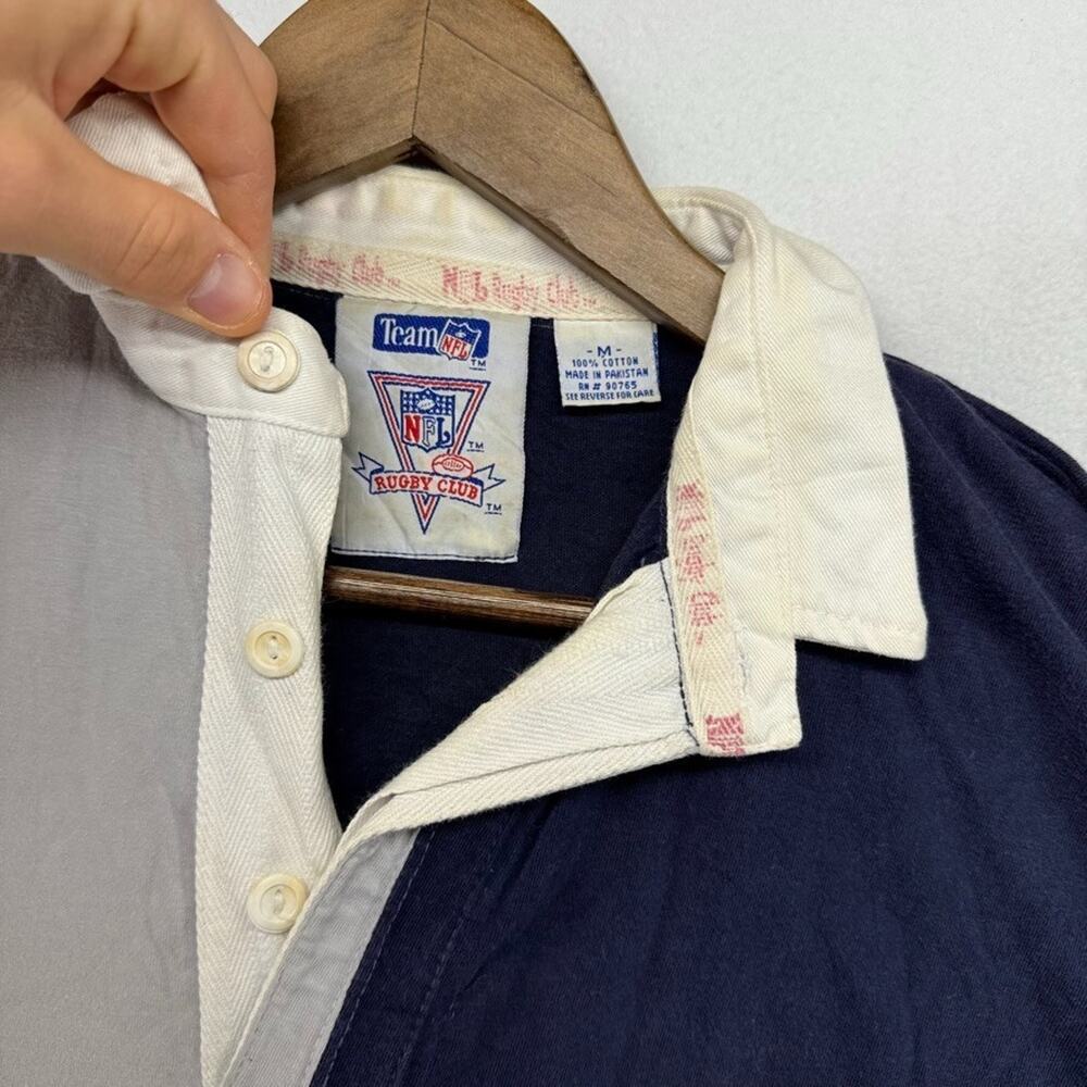 Vintage Dallas Cowboys Rugby Shirt Men's medium Gray Blue Colorblock Embroidered - Picture 11 of 15